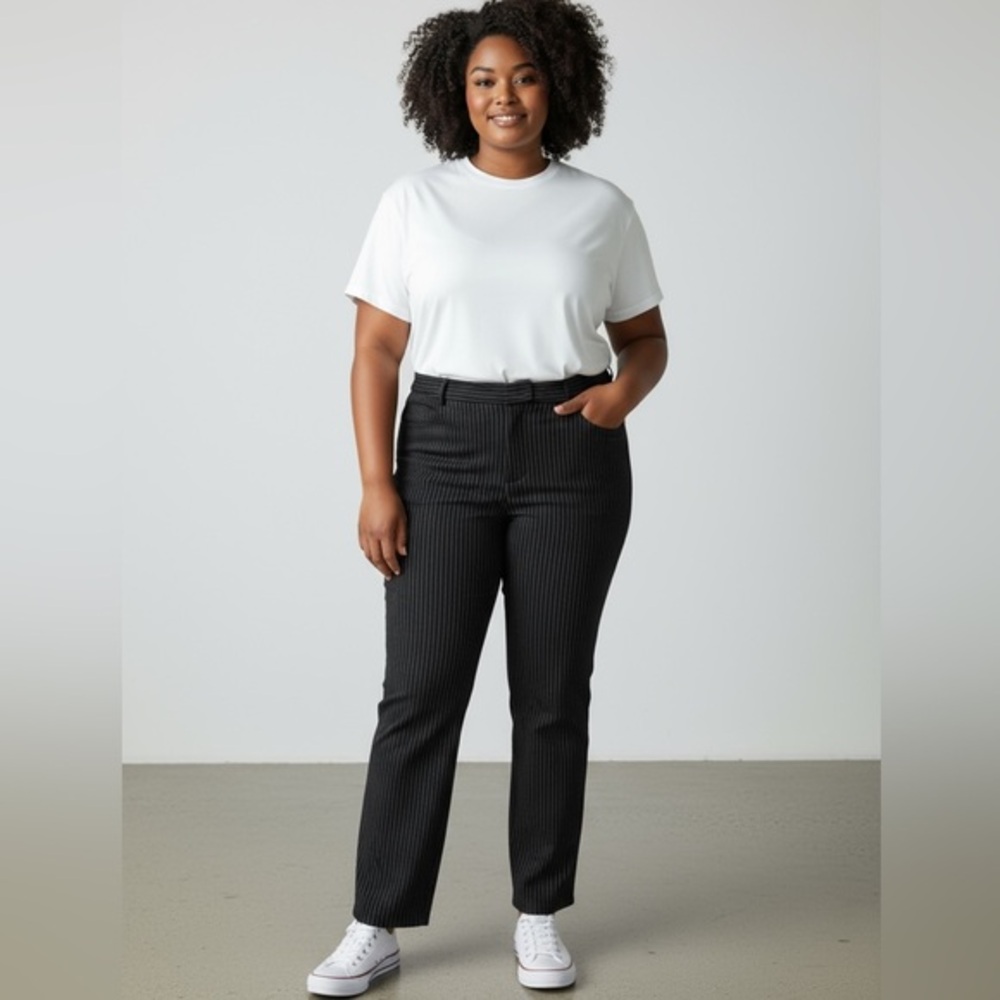 Victoria's Secret Black Pinstripe Trousers Size 12